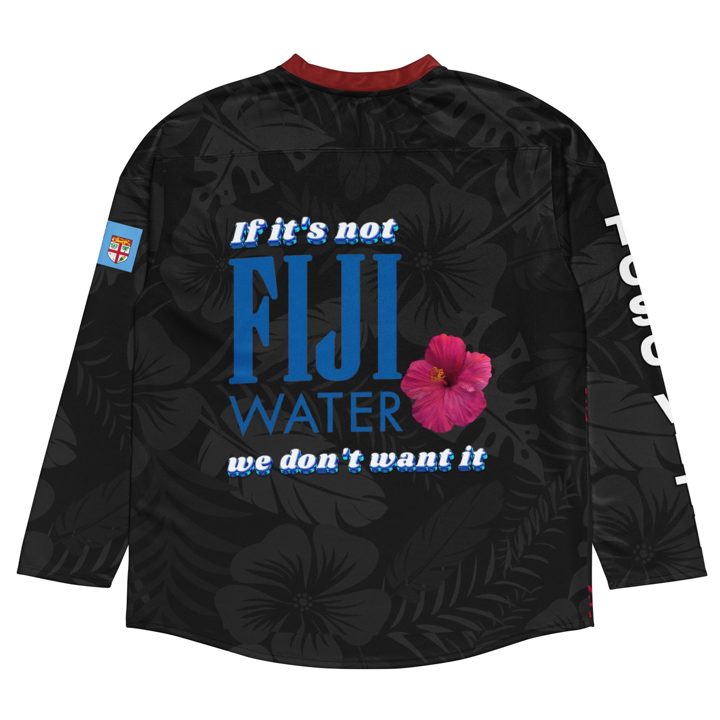 Recycled hockey fan jersey - "Fiji Water Flying Fijians"