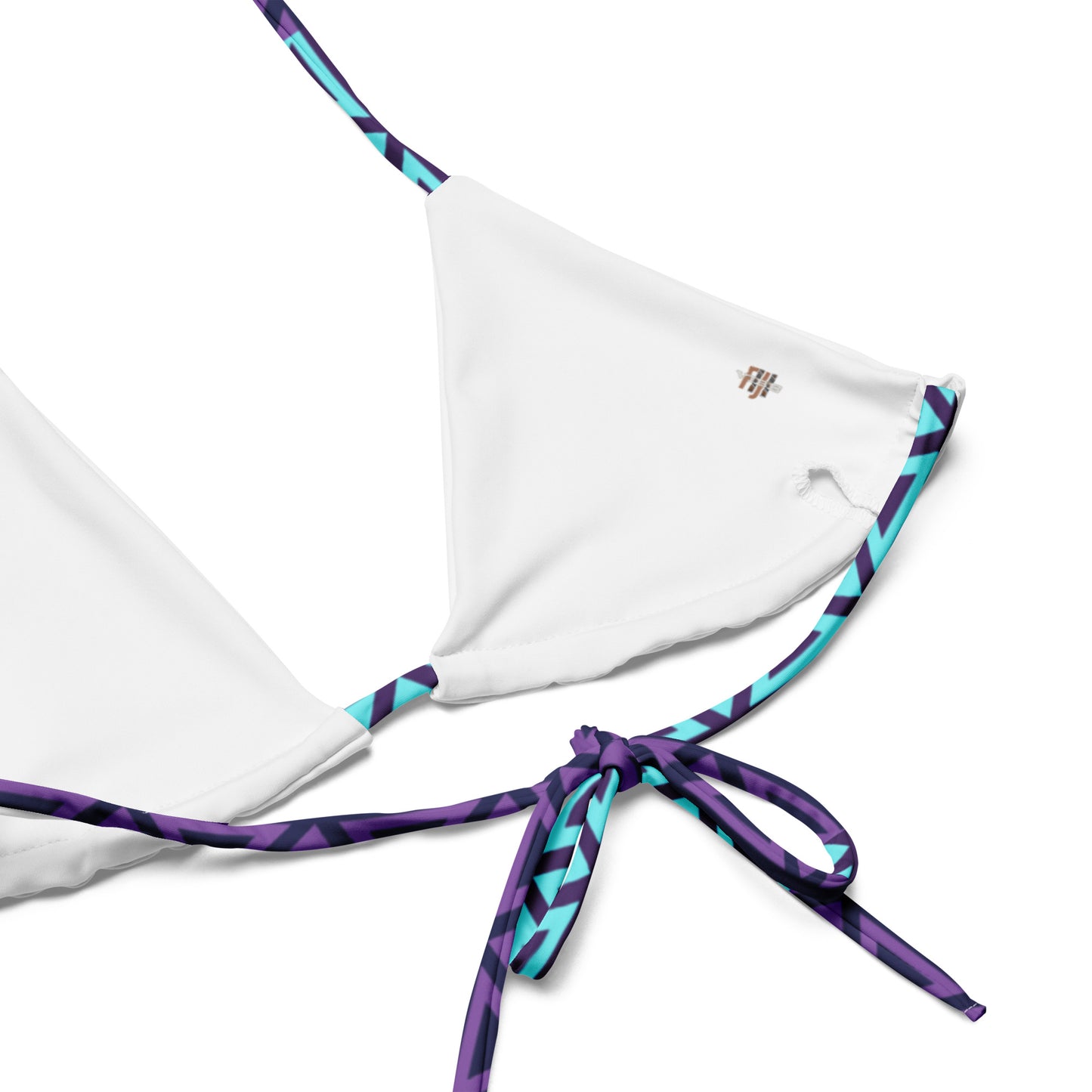 All-over print recycled string bikini top