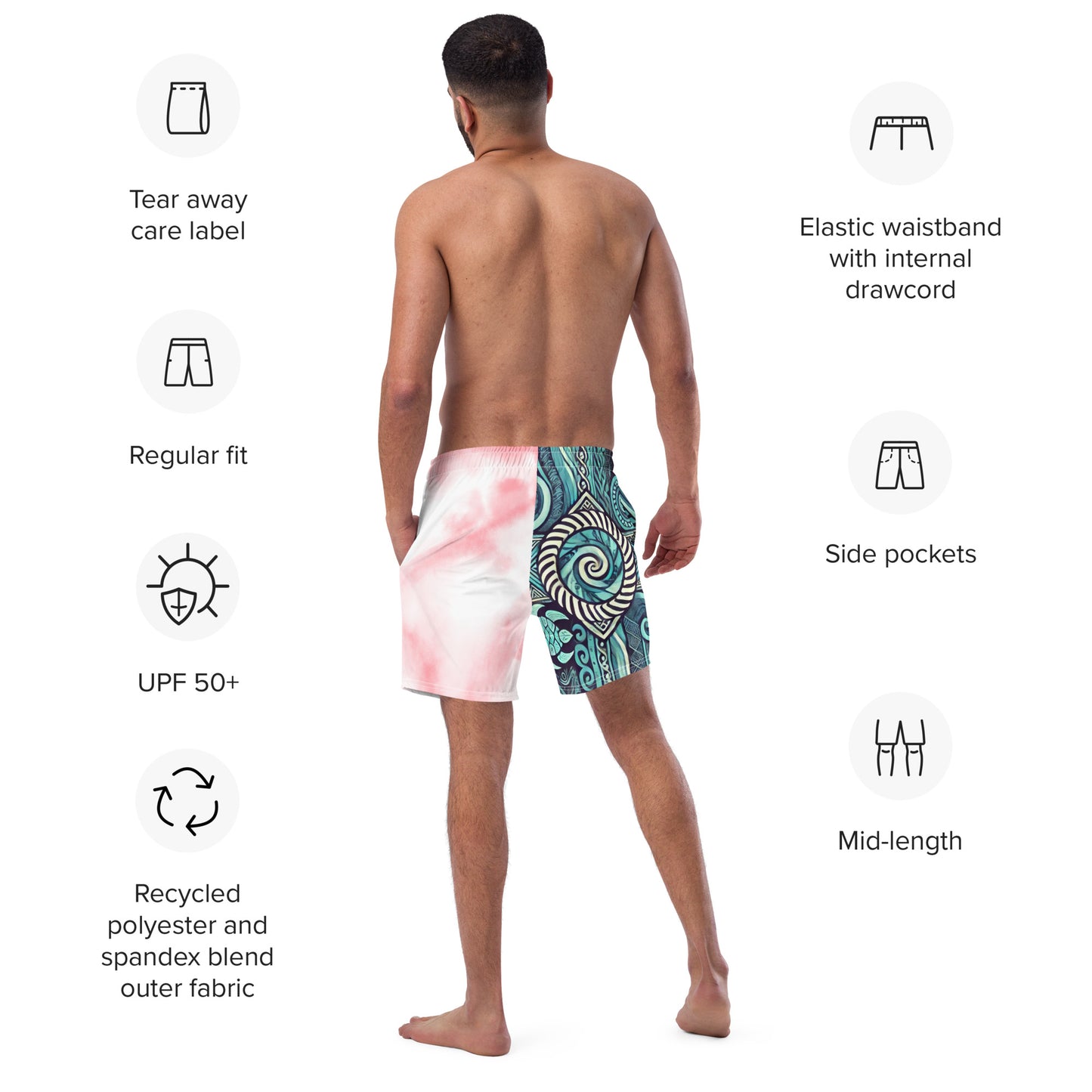 All-Over Print Recycled Swim Trunks