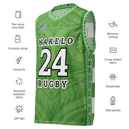 Recycled unisex basketball jersey - "Nakelo Rugby UK"