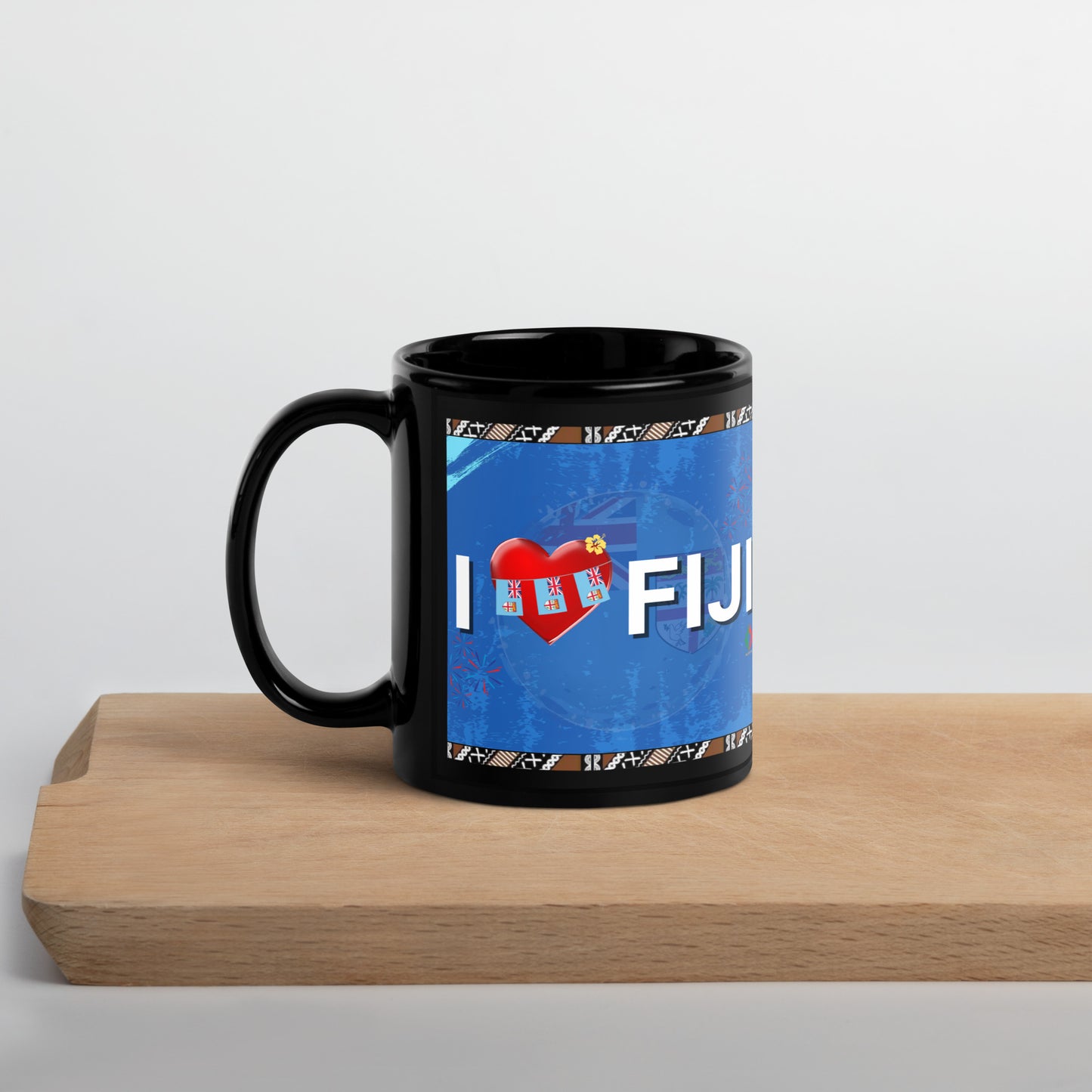 Black Glossy Mug "I Love Fiji"