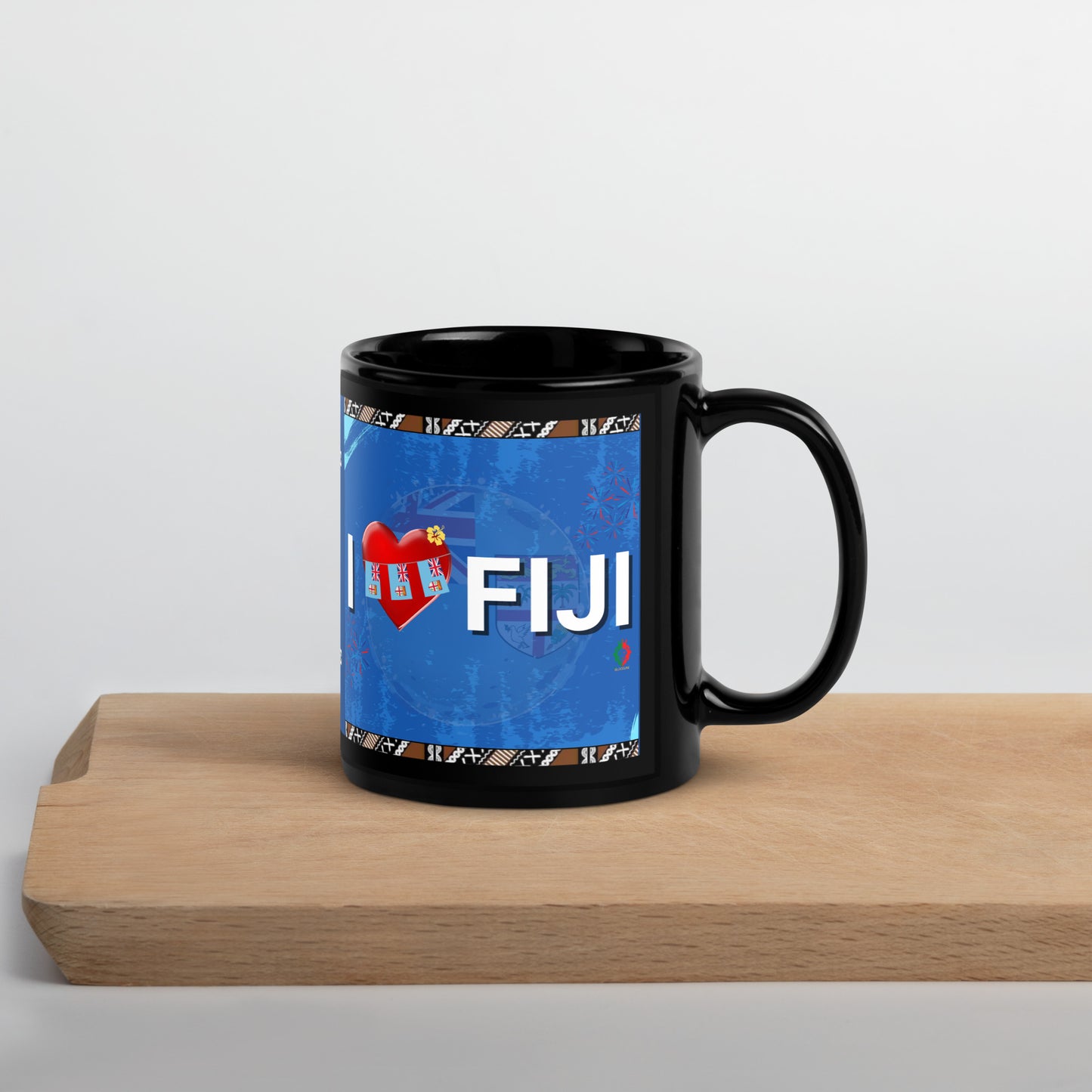 Black Glossy Mug "I Love Fiji"