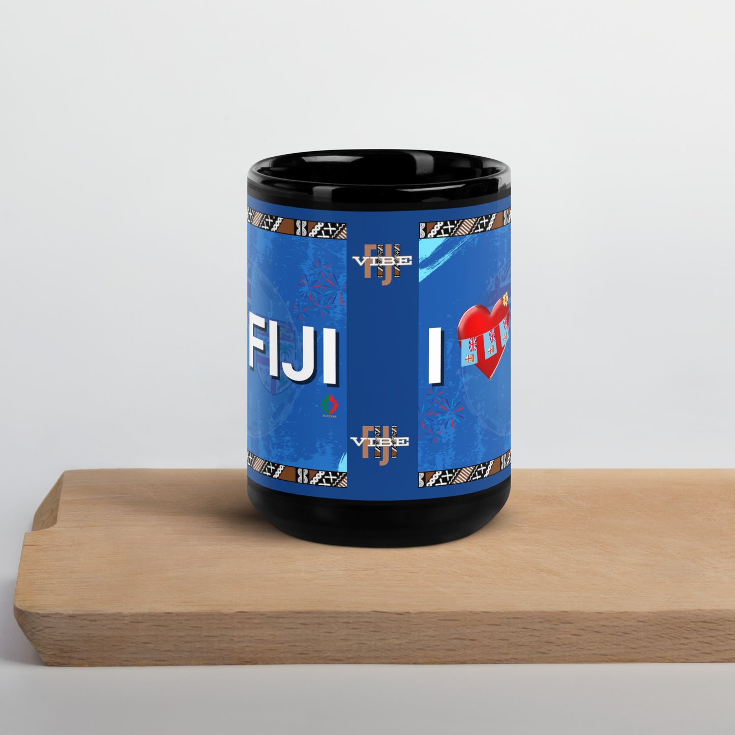 Black Glossy Mug "I Love Fiji"