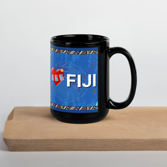 Black Glossy Mug "I Love Fiji"